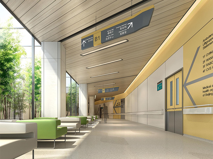 北大醫(yī)院前臺(tái)展示用品定制案例